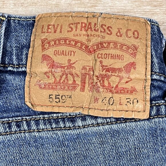 Levis 559 Jeans Mens 40x30 Relaxed Fit Blue Jeans Denim Western Loose - Picture 3 of 7
